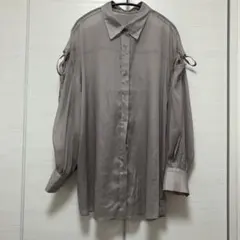 INGNI シアー素材 袖リボンシャツ