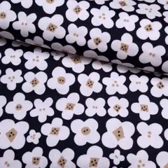 綿生地 オックス KOKKA フラワー 花柄 ブラック 約50㎝