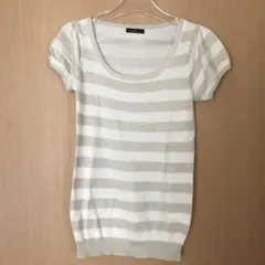 C.D.S BASIC パフスリーブ　ラメ入り　半袖ニットのサムネイル