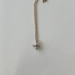 【SV925】【misty】ピンクゴールド チェーンネックレス　花チャーム付き