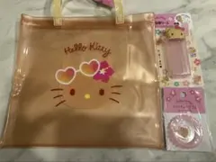 未開封　3点セット　日焼けキティ　トートバッグ 　綿棒ケース　ヘアゴム　サンリオ