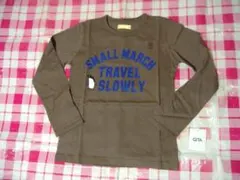GITA　140ｃｍ新品長袖Ｔシャツ　茶色にペンギン柄　本体綿100％