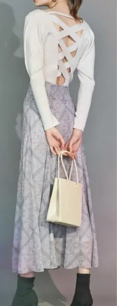 MERCURYDUO バックシャンパワショルリブニット
