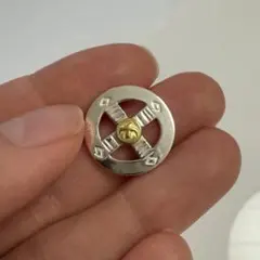 シルバー ゴールド コンビ 印台 ホイール ネックレス アメカジ ホワイトハーツ