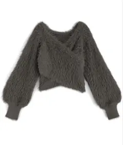 GRL フェザーニットカシュクールトップス[kz448]