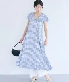 coca シャーリングバックリボンワンピース