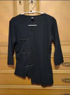 新品 Dazy チャイナデザイン 7分袖 黒 XL 個性的