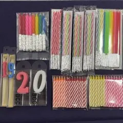 カラフルキャンドル、数字キャンドルセット