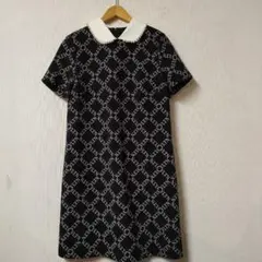 ヴァレンティノ ビジュ付き半袖ワンピース サイズM ロゴ ブラックのサムネイル