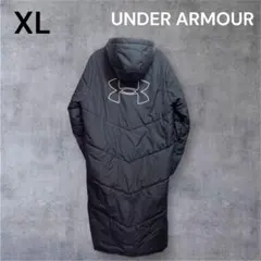 UNDER ARMOUR XL 黒 ブラック ベンチコート ダウン 極　防寒 冬