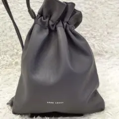 美品 Plage ARNE LECHT 巾着型 ショルダーバッグ レザー グレーのサムネイル