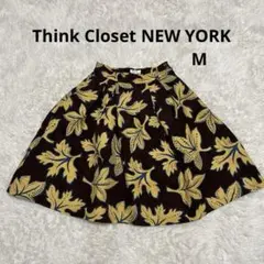 1005a.Think Closet NEW YORKリーフ柄スカート 地模様