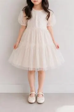 moimoln モイモルン チュールワンピース 花柄 110 美品のサムネイル