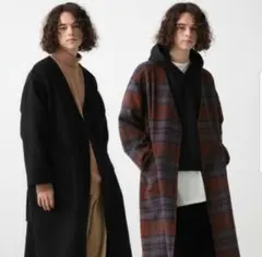 HARE　ダブルフェイスリバーシブルノーカラーコート