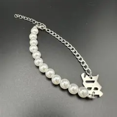 メンズ レディース パール ブレスレット シルバー チェーン rb012