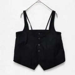 ロペピクニック ビスチェ キャミソールジレ M相当 黒 レイヤード風 バックゴムのサムネイル