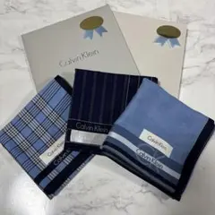新品未使用Calvin Klein メンズ ハンカチ 日本製／韓国製計3枚セット