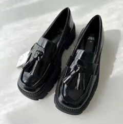 【美品】ZARA 厚底　タッセルローファー 23㎝