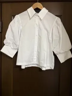 ZARA WOMAN COLLECTION ポプリンバルーンスリーブシャツ