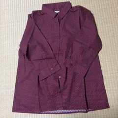T'BIS STUDIO 長袖シャツ 小紋柄 レッド M-Lのサムネイル
