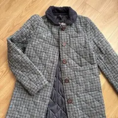 ラベンハム　キルティングコート　ロング　ツイード英国製ウール　チェック