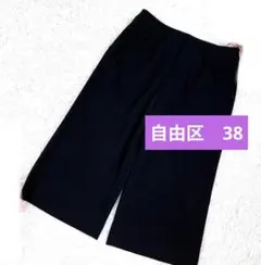 自由区 洗える ツータック ワイドパンツ ストレッチ 38のサムネイル