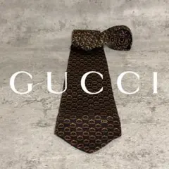 ✨激レア未使用✨GUCCI ネクタイ チェーン柄 インターロッキングG 黒 金