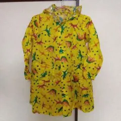 恐竜柄　イエロー　子供　レインコート