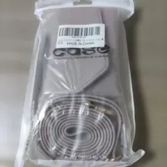 iPhone 15 Plus ケース 薄紫 ショルダーストラップ付き