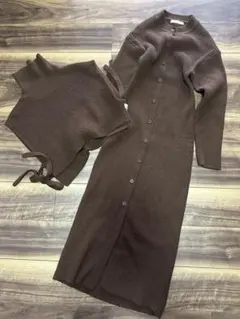 MOUSSY ブラウン ロングニットワンピース サイズ2