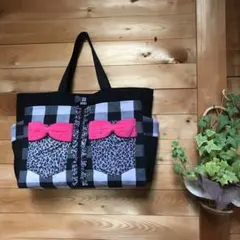 デニムリメイクトートバッグ　Ｌ　大きめ