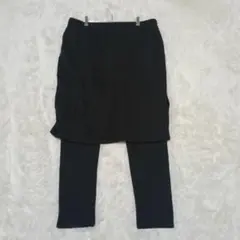 ​【3L】裏起毛 スカート付きレギンス 大きいサイズ ウエストゴム Z7176