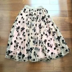 【新品】tocco closet フロッキーフラワーチュールスカート