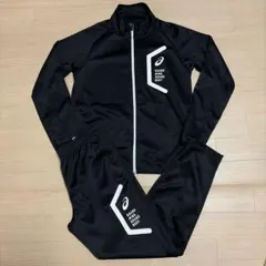 美品 アシックス ジャージ ジャケット パンツ 上下 セットアップ ブラック