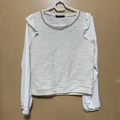 INGNI フリル付きホワイトニット