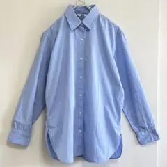 UNIQLO ストライプシャツ コットン100% ライトブルー M相当のサムネイル