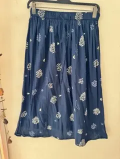 サマンサモスモス ネイビー 花柄 ロングスカート