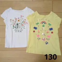 キッズ 半袖 Tシャツ 2枚セット 女の子　gap 花