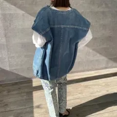 新品◇Anna Kerryアンナケリー◇デニムベスト38ジレ