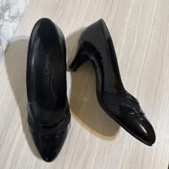 美品✨RIZ Comfort リズコンフォートパンプス ブラック エナメル 3Eのサムネイル