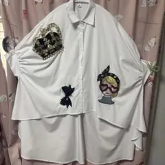 00s y2k 蛇柄 刺繍 スキッパー リブ シャツ ピチ お兄系 グランジ 