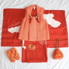 七五三 3歳 女の子 子供 正絹 着物 被布 セット