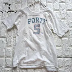 45rpm カレッジロゴ プリント Tシャツ ホワイト　ヴィンテージ　天竺生地のサムネイル