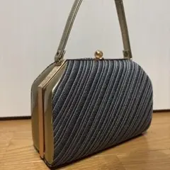 【訳あり】ハンドバッグ　パーティーバッグ グレー　和装洋装