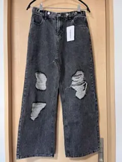 しまむら ダメージワイドデニム