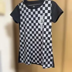DANSKIN チェッカーフラッグ柄 Tシャツ Mサイズ　チェニックレディースのサムネイル