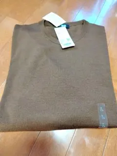 エクストラファインメリノクルーネックセーター ユニクロ ブラウン L