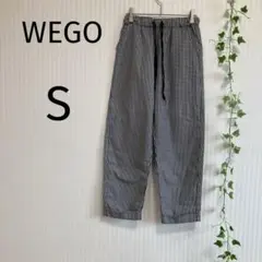 【ウィゴー】チェック柄パンツ ブラック✖️ホワイト Sサイズ カジュアル ゆったり