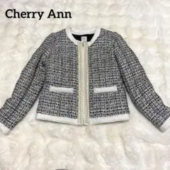 ツイード　ジャケット　ノーカラー　パール　白　黒　卒業式　卒園式　入学式　入園式
