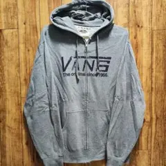 VANS バンズ ジップアップパーカー グレー スェットパーカー 裏起毛